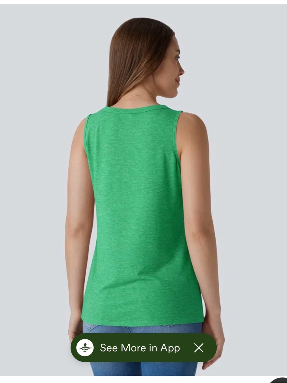 NWT Halara Green V-Neck Henley Tank Top - size L - Picture 3 of 8